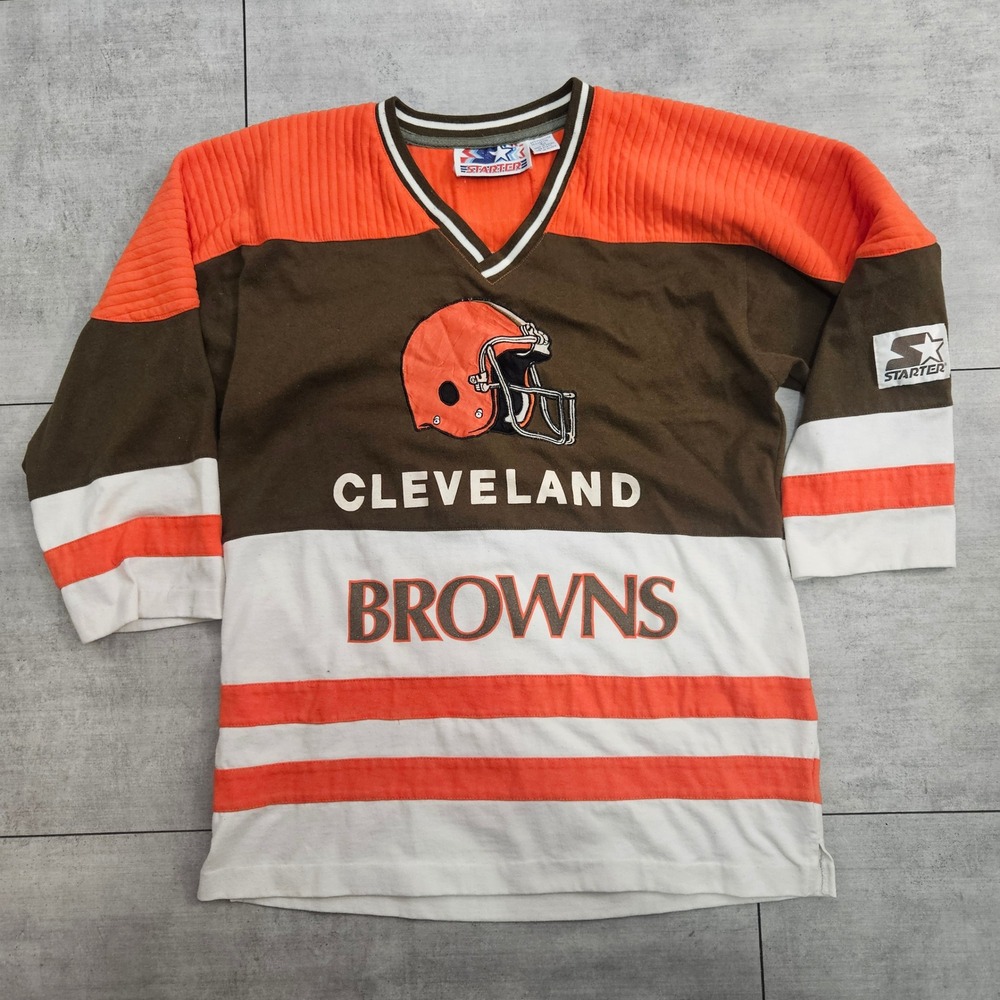 Vintage‎ Starter Cleveland Browns Jersey Mens Large Brown Orange V-Neck NFL L